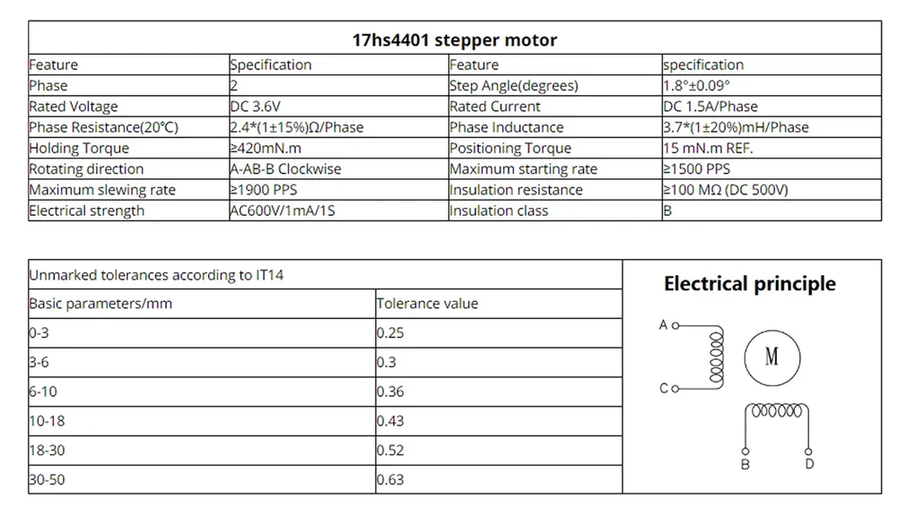 Nema17 Schrittmotor 42 Motor 1,5A für 3D-Drucker
