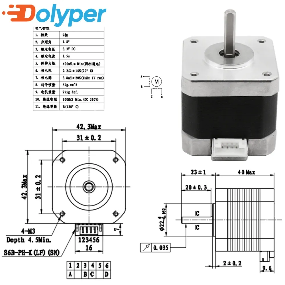 Nema17 Schrittmotor 42x42x40mm 1,8 Grad 1,5A