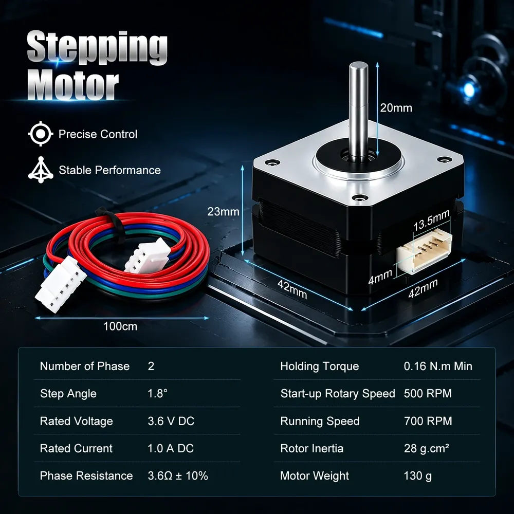 Pancake Schrittmotor Nema17 42x23mm 1,8 Grad