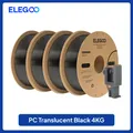 PC Filament 1,75 mm robust und langlebig 1 kg bis 4 kg – Farbe Clear Black 4KG