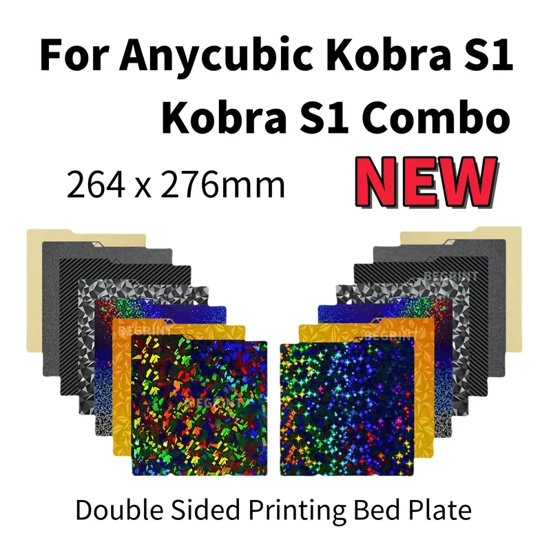 PEI Blatt 264x276mm für Anycubic Kobra S1 doppelseitig