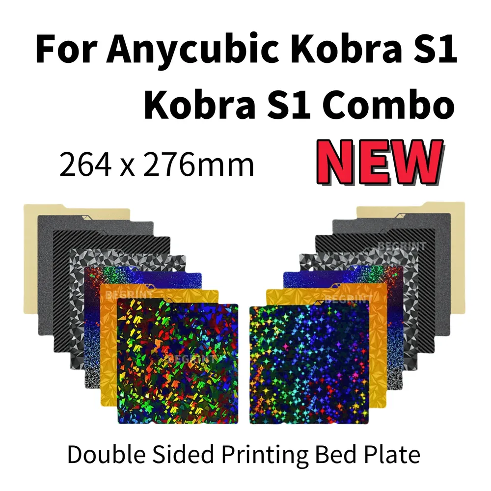 PEI Blatt 264x276mm für Anycubic Kobra S1 doppelseitig