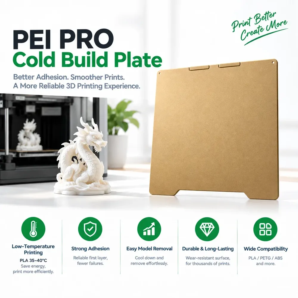 PEI PRO Kaltbauplatte 270mm bis 325mm für PLA PETG ABS