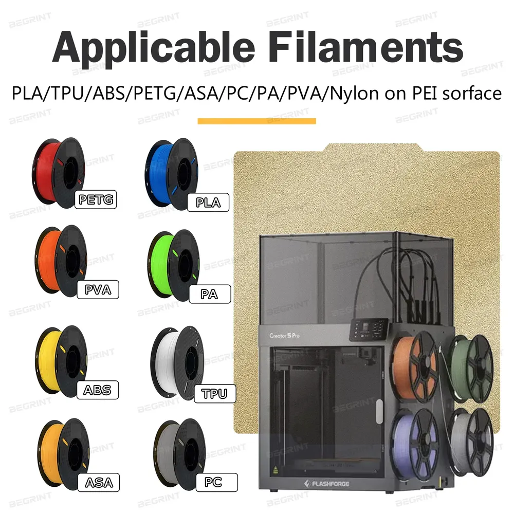 PEI Texturierte Druckplatte 266x270mm doppelseitig flexibel