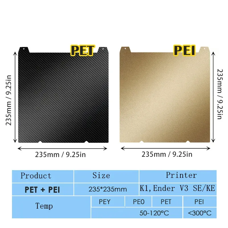 PEO PEI Magnetheizbett 235x235mm für Creality K1C K1