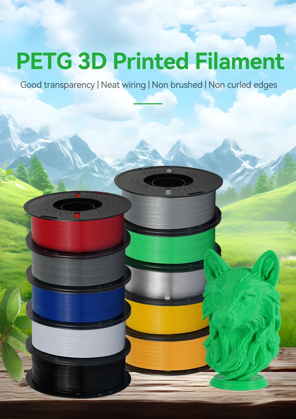 PETG Filament 1,75 mm gute Zähigkeit 1 kg 5 Rollen