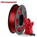 PETG Filament 1,75 mm transparent starke Zähigkeit 200 g bis 1 kg – Farbe Red 200g