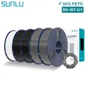 PETG Filament 1,75mm 5kg Ordentlich gewickelt Hohe Zähigkeit – Farbe 2BK-2GY-1WT