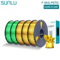 PETG Filament 1,75mm 5kg Ordentlich gewickelt Hohe Zähigkeit – Farbe 3KG CLYL 2KG CLGN