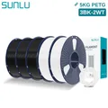 PETG Filament 1,75mm 5kg Ordentlich gewickelt Hohe Zähigkeit – Farbe 3KG BK 2KG WT