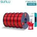 PETG Filament 1,75mm 5kg Ordentlich gewickelt Hohe Zähigkeit – Farbe 5KG Clear Red