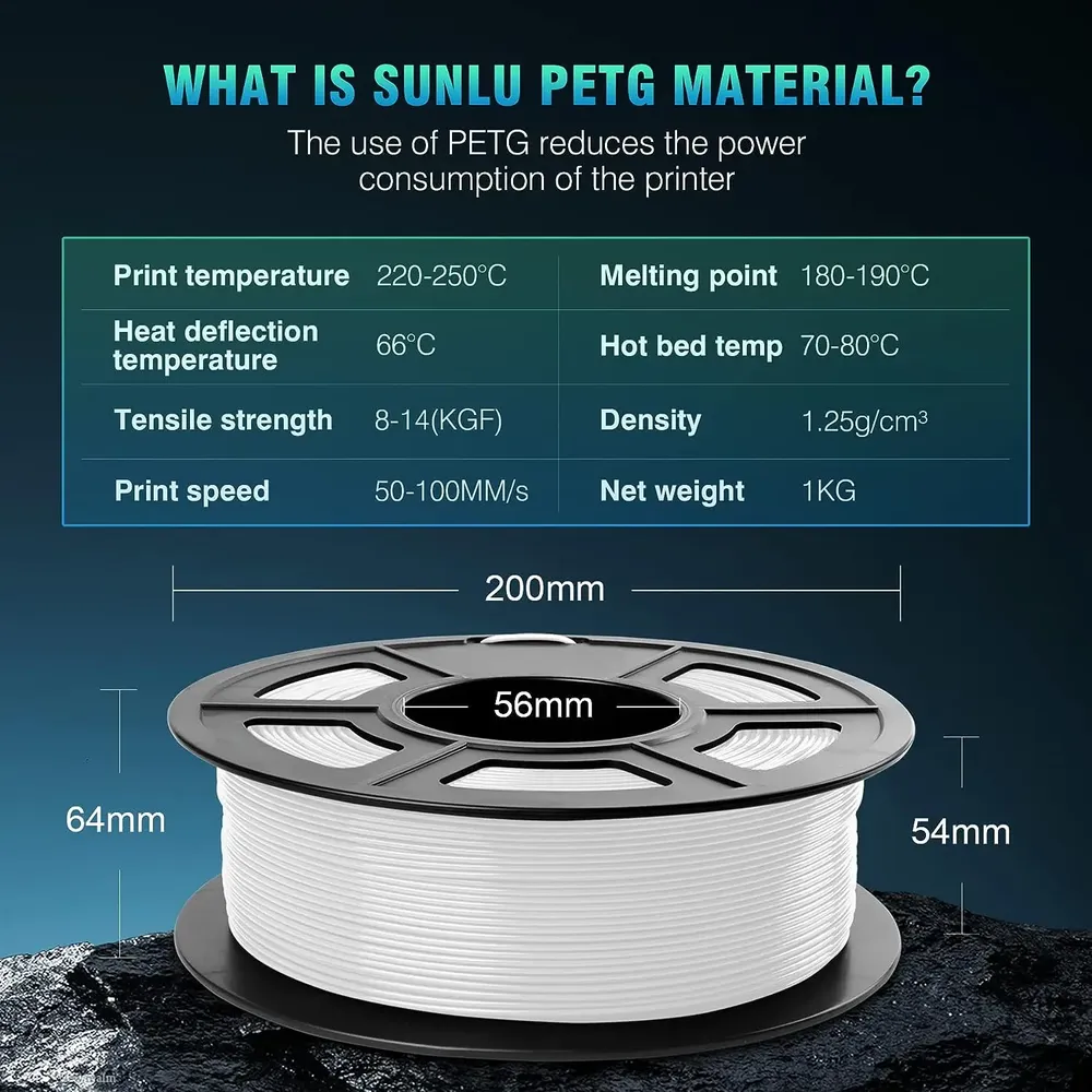 PETG Filament 1,75mm 5kg Ordentlich gewickelt Hohe Zähigkeit