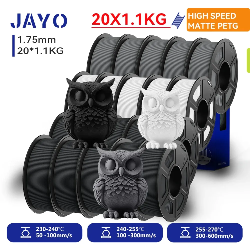 PETG Filament 1,75mm Hochgeschwindigkeits-Matt-PETG 20 Rollen