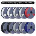 PETG Filament 10 kg Nachfüllpackung 10 Rollen – Farbe PETG 2B2W2G2T1R1Bu