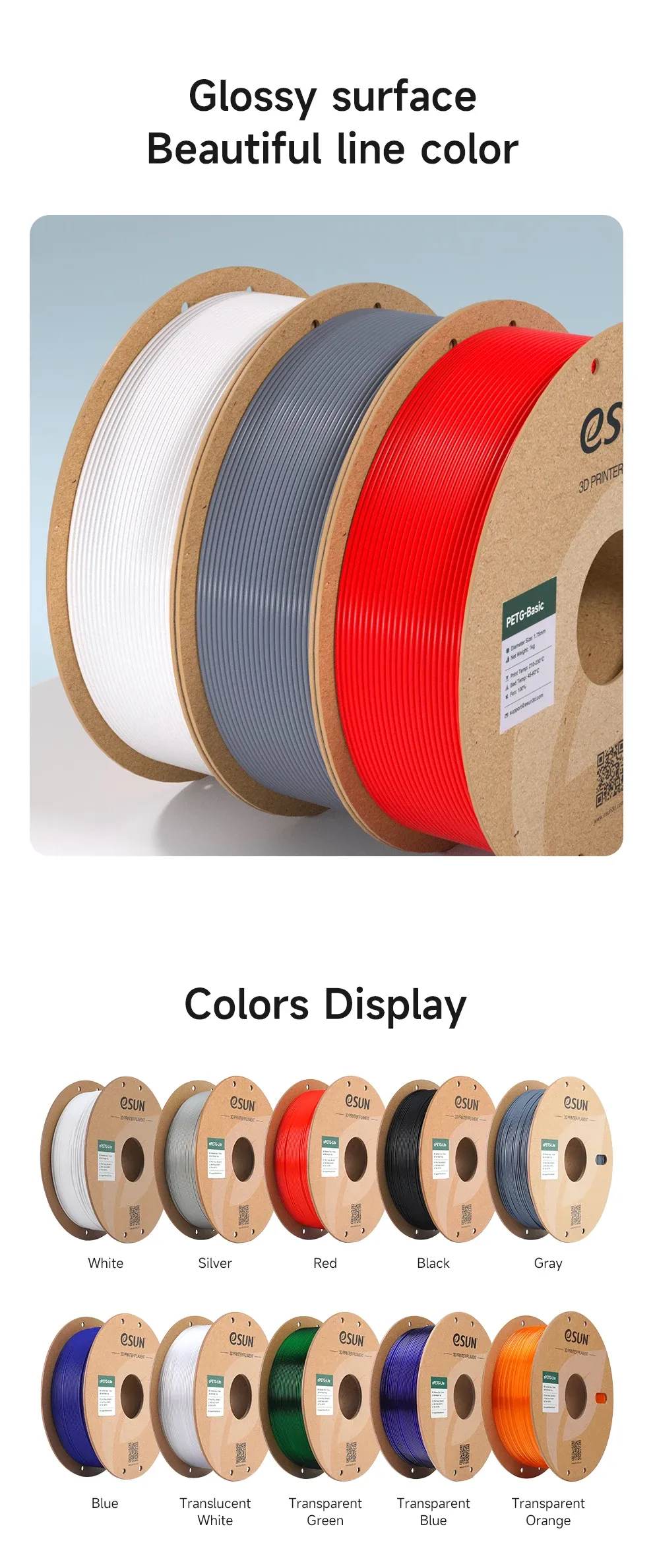 PETG Filament 10 kg Schneller Druck hohe Festigkeit