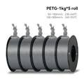 PETG Filament 5 kg hohe Zähigkeit ordentlich gewickelt – Farbe 5kg Silver PETG