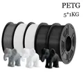 PETG Filament 5 kg Mehrfarben-Set für 3D-Drucker – Farbe PETG 2WT 2BK GY