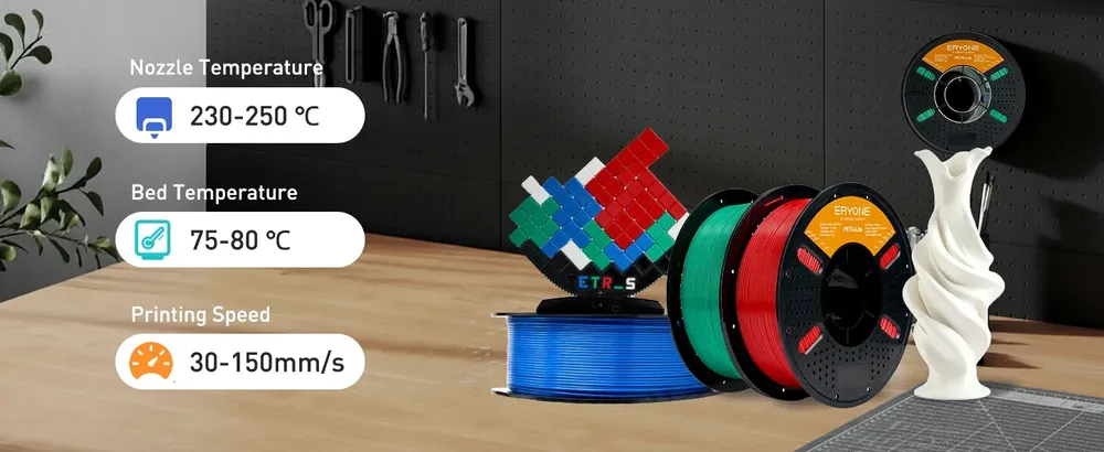 PETG Lite Filament 1,75 mm leichtgewichtig hohe Zähigkeit 1 kg