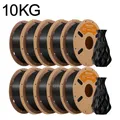 PLA Filament 1,75 mm biologisch abbaubar 10 kg 10 Spulen – Farbe Black-10kg