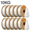 PLA Filament 1,75 mm biologisch abbaubar 10 kg 10 Spulen – Farbe White--10kg