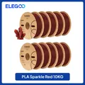 PLA Filament 1,75 mm glitzernd Schwarz Gold Grün Rot – Farbe Red 10kg