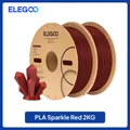 PLA Filament 1,75 mm glitzernd Schwarz Gold Grün Rot – Farbe Red 2kg