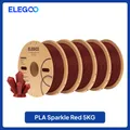 PLA Filament 1,75 mm glitzernd Schwarz Gold Grün Rot – Farbe Red 5kg