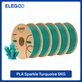 PLA Filament 1,75 mm glitzernd Schwarz Gold Grün Rot – Farbe Turquoise 5kg