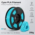 PLA Filament 1,75 mm Hochgeschwindigkeit 250 g bis 1 kg – Farbe Cyan 250g