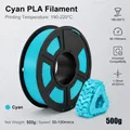 PLA Filament 1,75 mm Hochgeschwindigkeit 250 g bis 1 kg – Farbe Cyan 500g