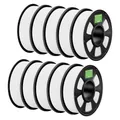 PLA+ Filament 1,75 mm robuster und stärker 2 kg bis 10 kg – Farbe White 10kg