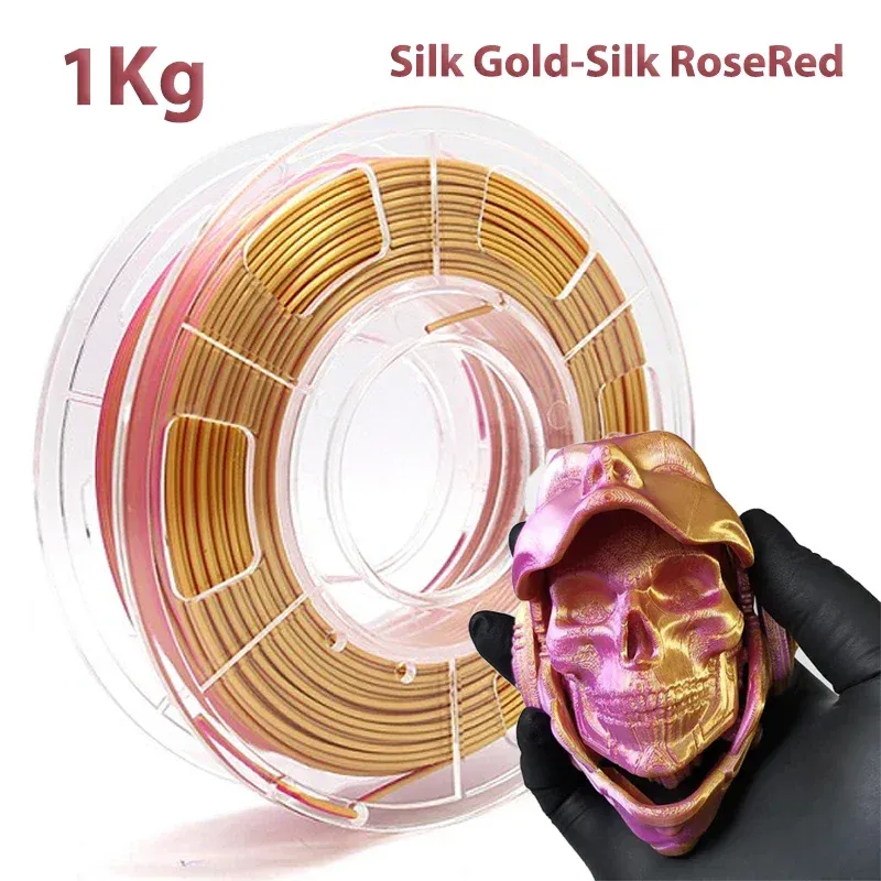 PLA Filament 1,75 mm zweifarbig Seidenblau Rot 250 g