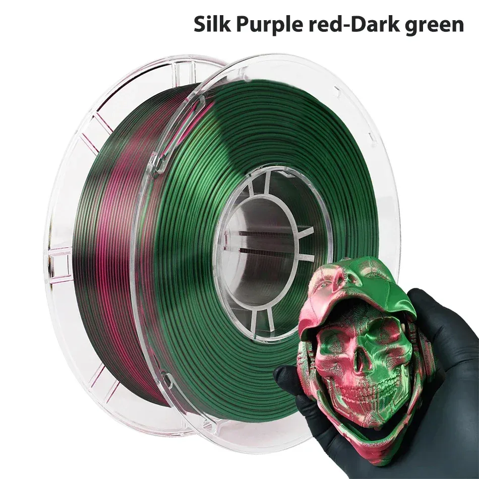 PLA Filament 1,75 mm zweifarbig Seidenblau Rot 250 g