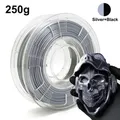 PLA Filament 1,75 mm zweifarbig Seidenblau Rot 250 g – Farbe Silver Black 250g