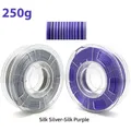 PLA Filament 1,75 mm zweifarbig Seidenblau Rot 250 g – Farbe Sliver Puple 250g