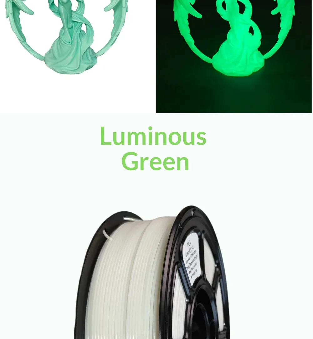 PLA Filament 1,75mm 1kg Spule Im Dunkeln leuchtend