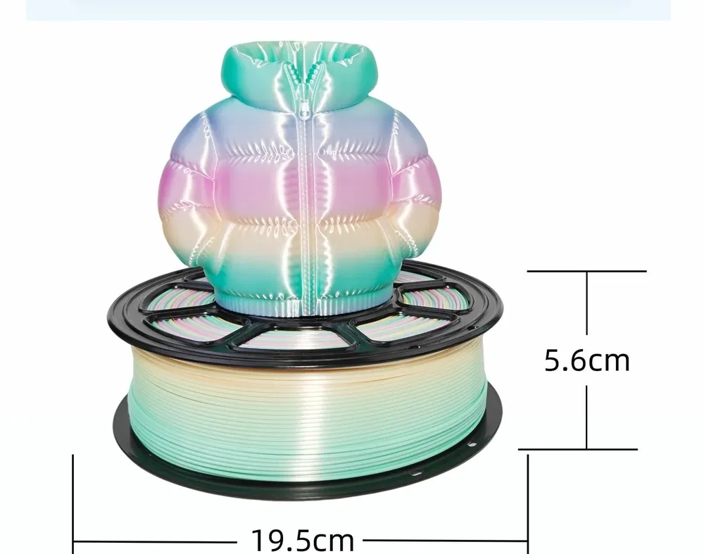 PLA Filament 1,75mm 1KG Spule Seiden-Regenbogen-Aurora