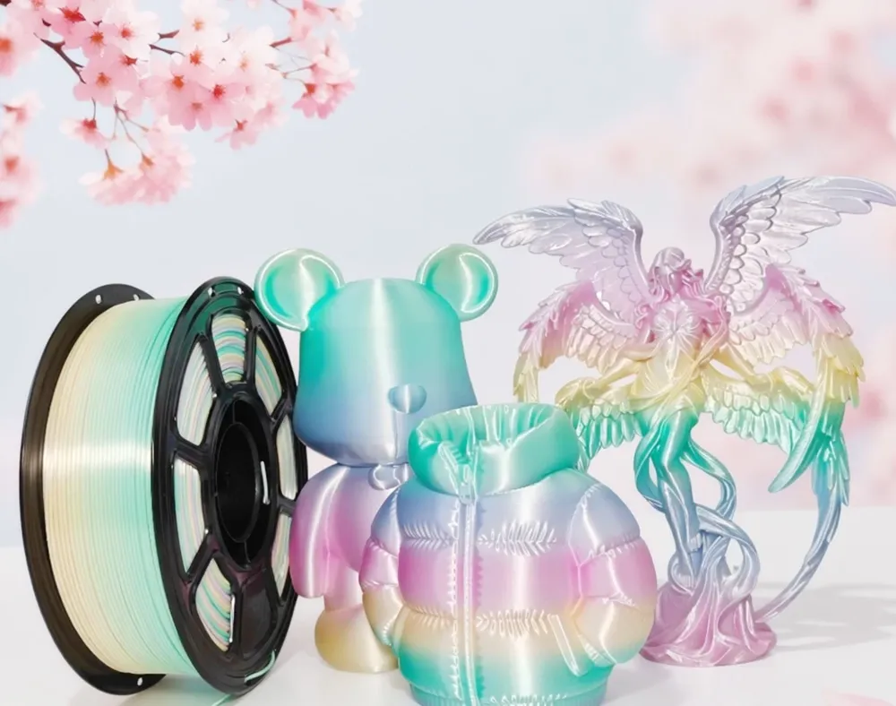 PLA Filament 1,75mm 1KG Spule Seiden-Regenbogen-Aurora
