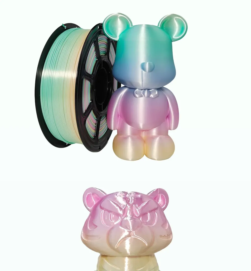 PLA Filament 1,75mm 1KG Spule Seiden-Regenbogen-Aurora