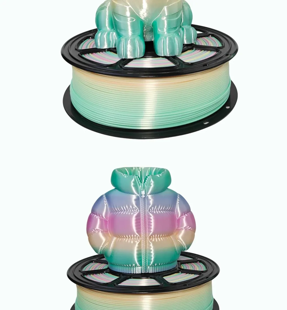 PLA Filament 1,75mm 1KG Spule Seiden-Regenbogen-Aurora