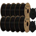 PLA Filament 1,75mm 5 10 Rollen Kunststoffmaterial – Farbe 10Roll Black