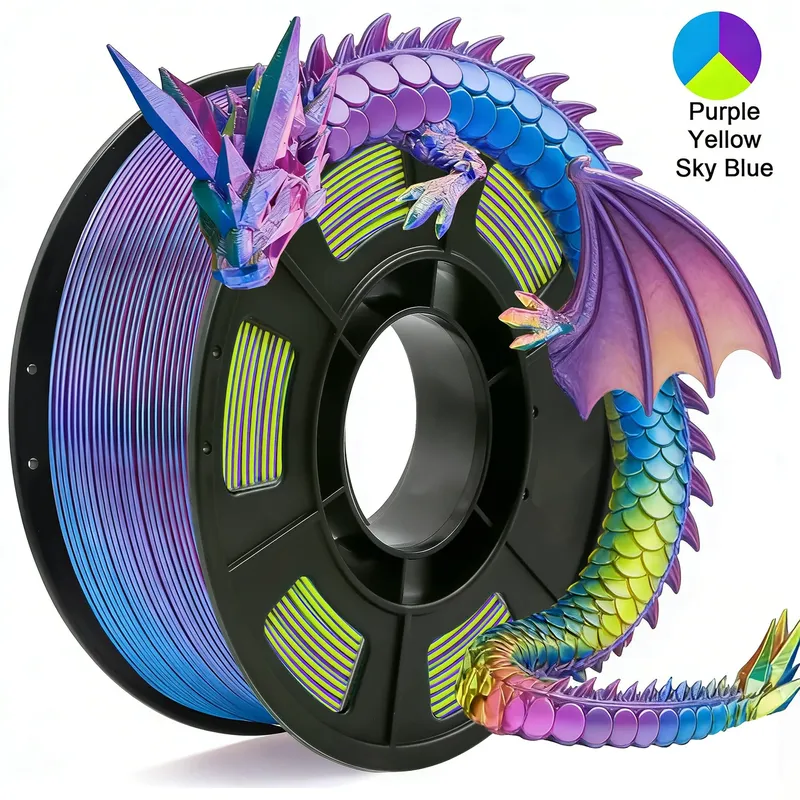 PLA Filament 1,75mm Dreifarbig Seiden-Regenbogen 250g
