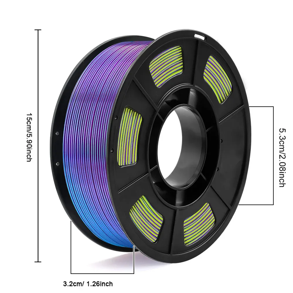 PLA Filament 1,75mm Dreifarbig Seiden-Regenbogen 250g