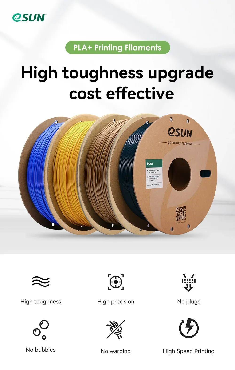 PLA+ Filament 1 kg 1,75 mm maßgenau