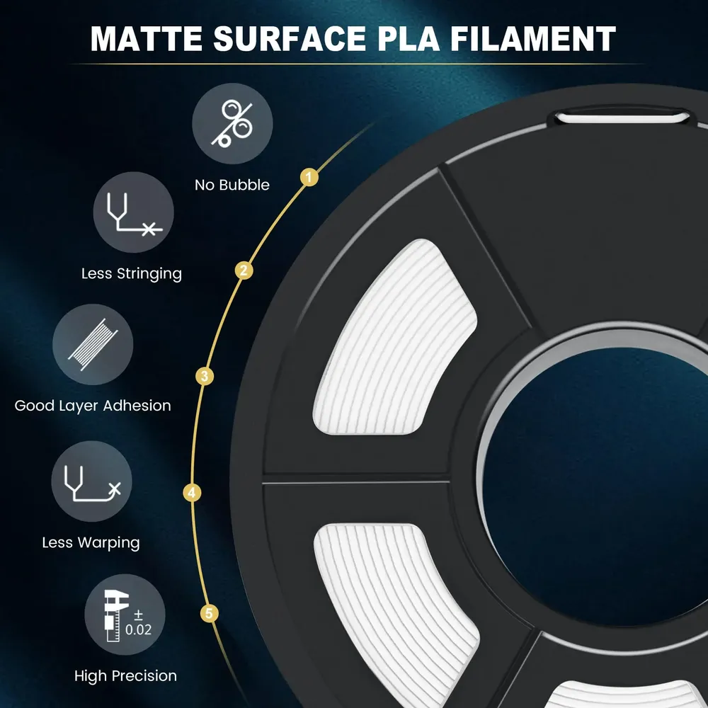 PLA Mattfilament 1,75 mm 1 kg oder 5 kg
