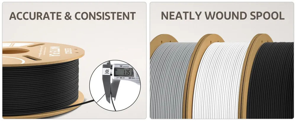 PLA Mattfilament 1 kg 1,75 mm dimensionale Genauigkeit