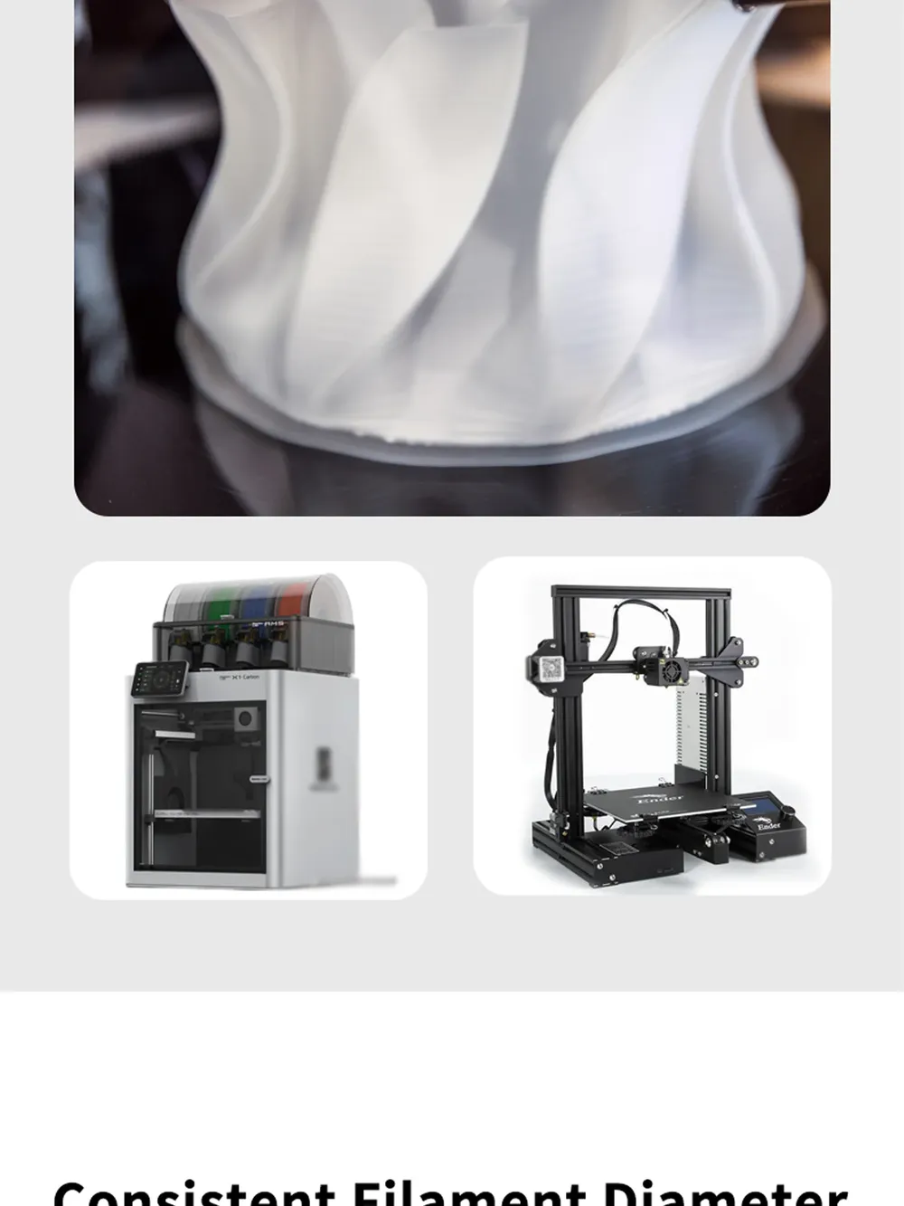 PLA Mattfilament 1 kg 1,75 mm glatte Oberfläche
