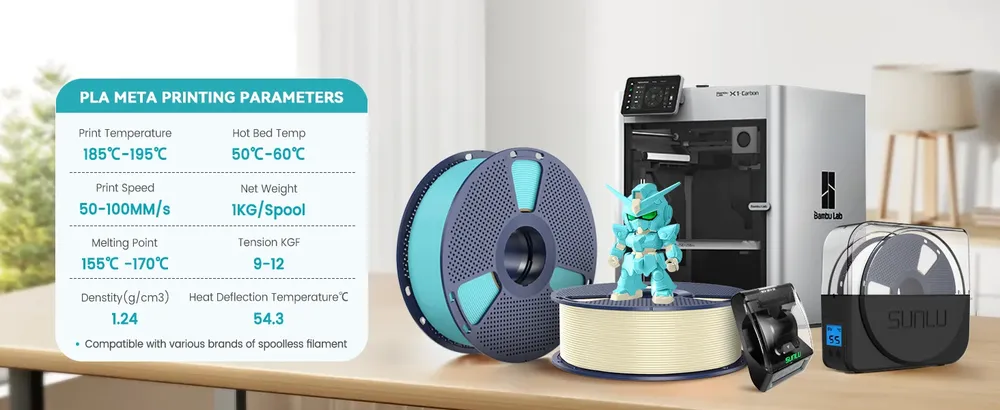 PLA Meta Filament 1,1 kg 3,3 kg 1,75 mm robust