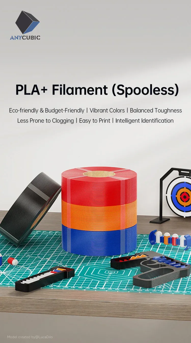 PLA+ Nachfüllfilament spulenlos 5 kg bunt