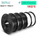 PLA/PETG/ABS Filament 5 kg 5 Rollen für 3D-Drucker – Color ABS 3BK 2WT